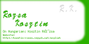 rozsa kosztin business card